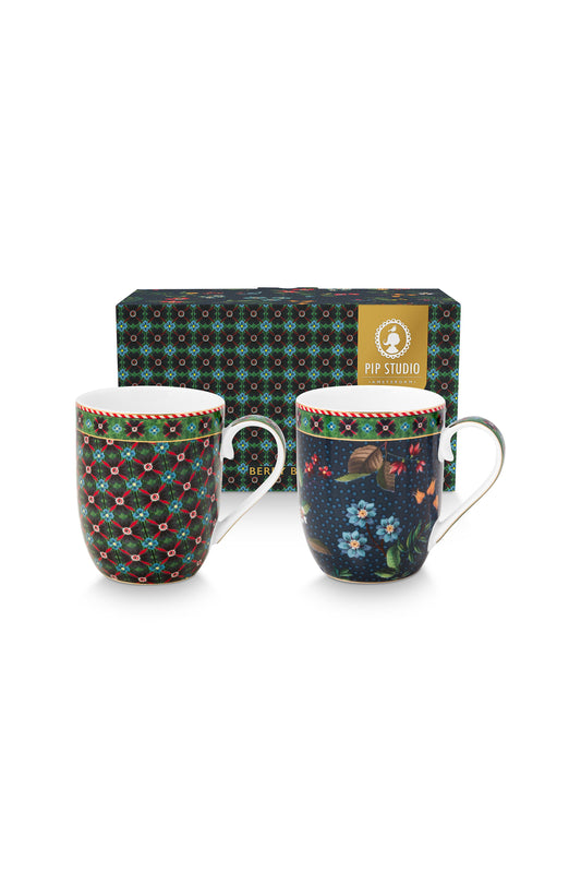 Gift Set of 2 Mugs Small Berry Blues 145ml