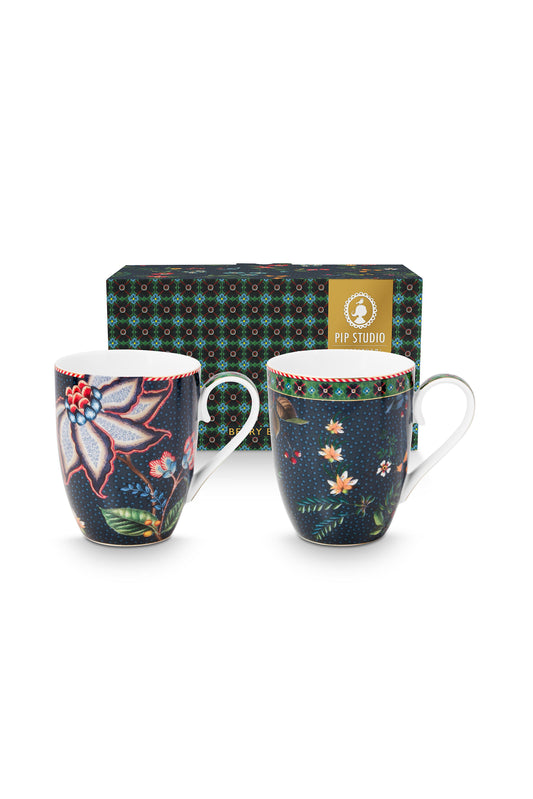 Gift Set of 2 Mugs Large Berry Blues 350ml