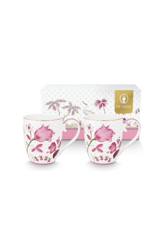 Gift Set of 2 Mugs XL Jolie Tulip Pink 450ml