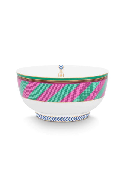 Bowl Pip Chique Stripes Pink-Green 15.5cm