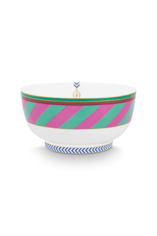 Bowl Pip Chique Stripes Pink-Green 15.5cm