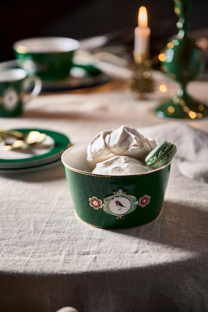 Bowl Love Birds Medallion Dark Green 15cm