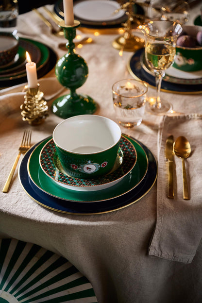 Bowl Love Birds Medallion Dark Green 15cm