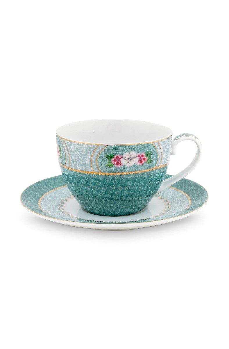 Cup & Saucer Blushing Birds Blue 280ml