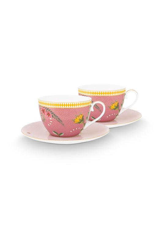 Gift Set of 2 Cups & Saucers La Majorelle Pink 280ml