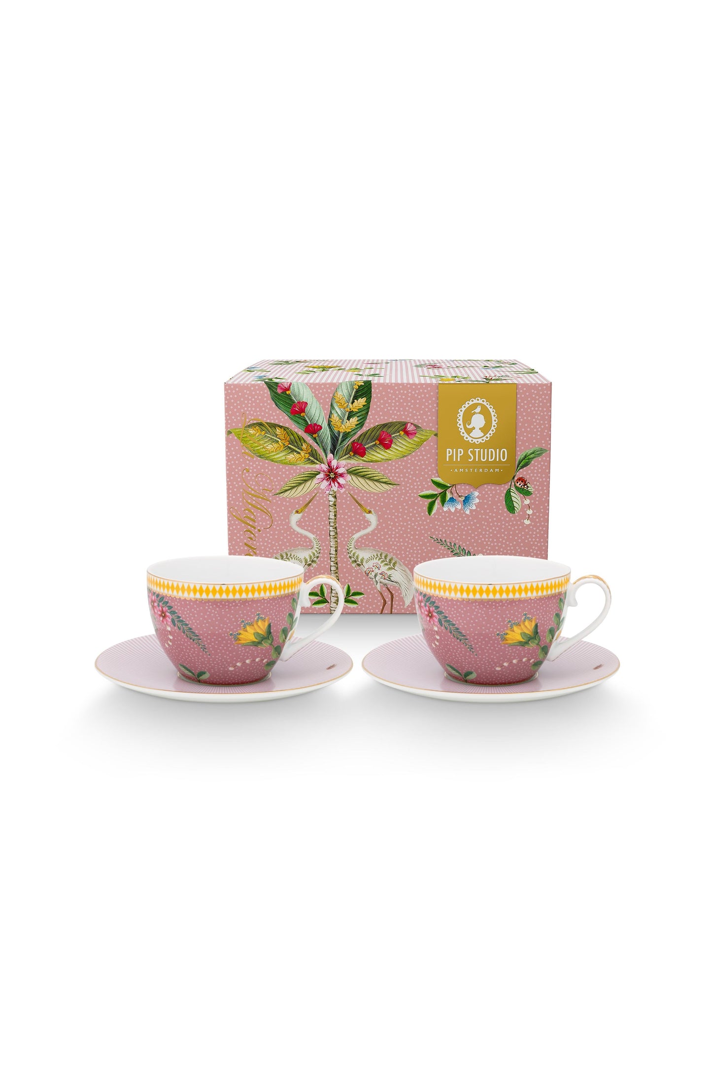 Gift Set of 2 Cups & Saucers La Majorelle Pink 280ml