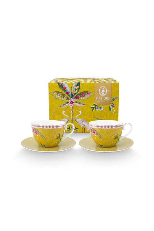 Gift Set of 2 Cups & Saucers La Majorelle Yellow 280ml