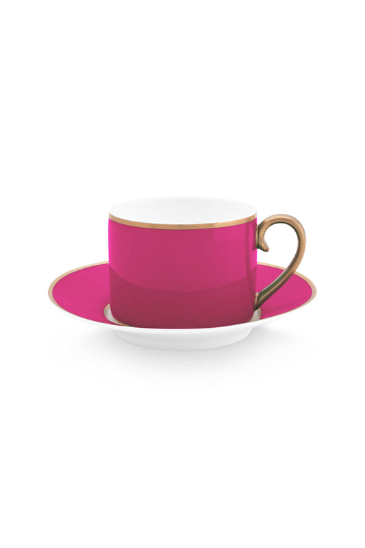 Cup & Saucer Pip Chique Gold-Pink 220ml