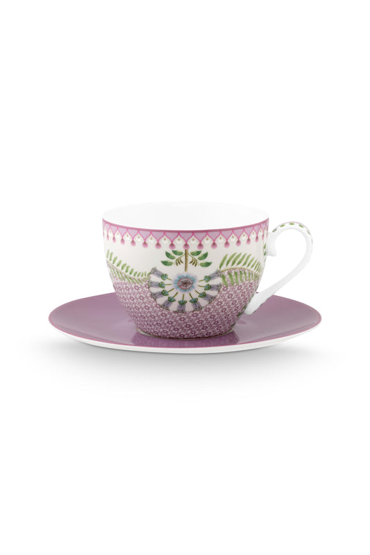 Cup and Saucer Lily & Lotus Tiles Lilac 280ml