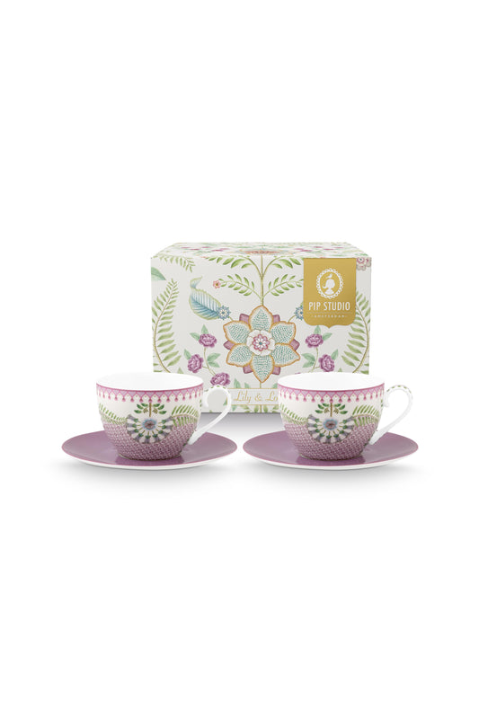 Gift Set of 2 Cups and Saucers Lily & Lotus 280ml