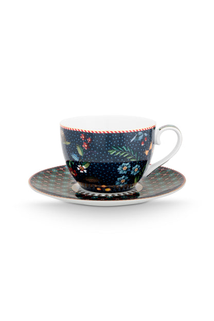 Cup and Saucer Berry Blues Blue 280ml