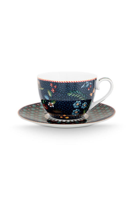 Cup and Saucer Berry Blues Blue 280ml