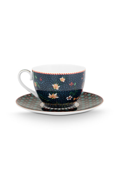 Cup and Saucer Berry Blues Blue 280ml