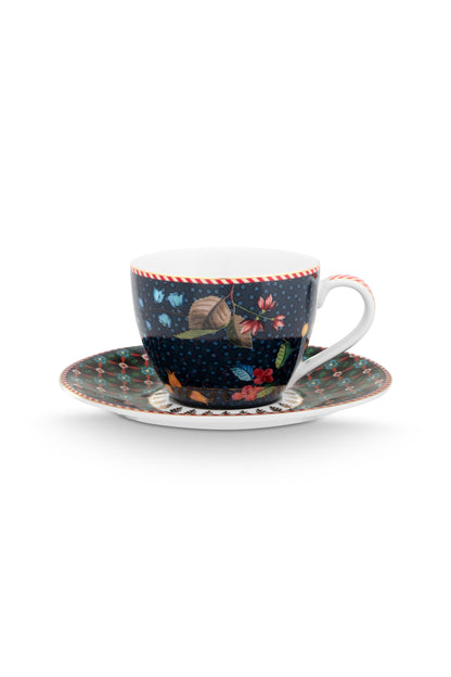 Gift Set of 2 Espresso Cups and Saucers Berry Blues 120ml