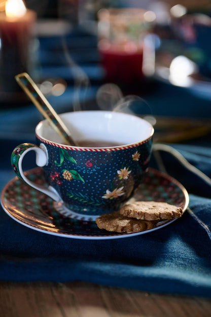 Gift Set of 2 Cups and Saucers Berry Blues 280ml