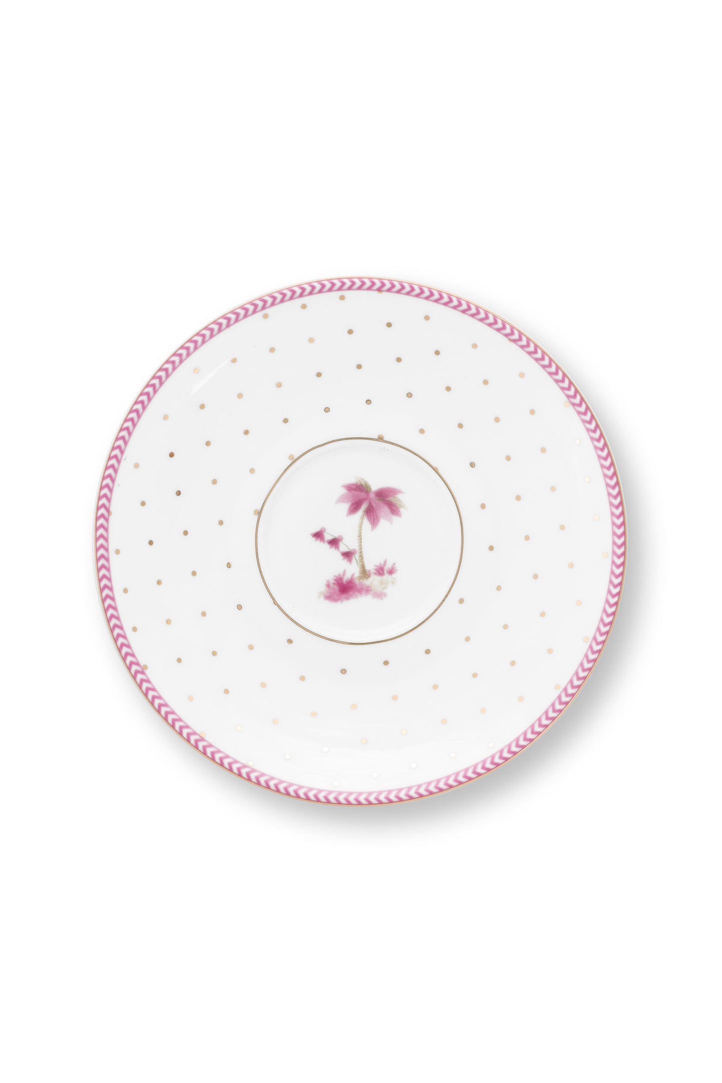 Espresso Cup & Saucer Jolie Dots Gold Pink 120ml
