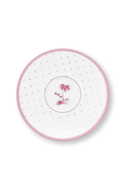 Espresso Cup & Saucer Jolie Dots Gold Pink 120ml