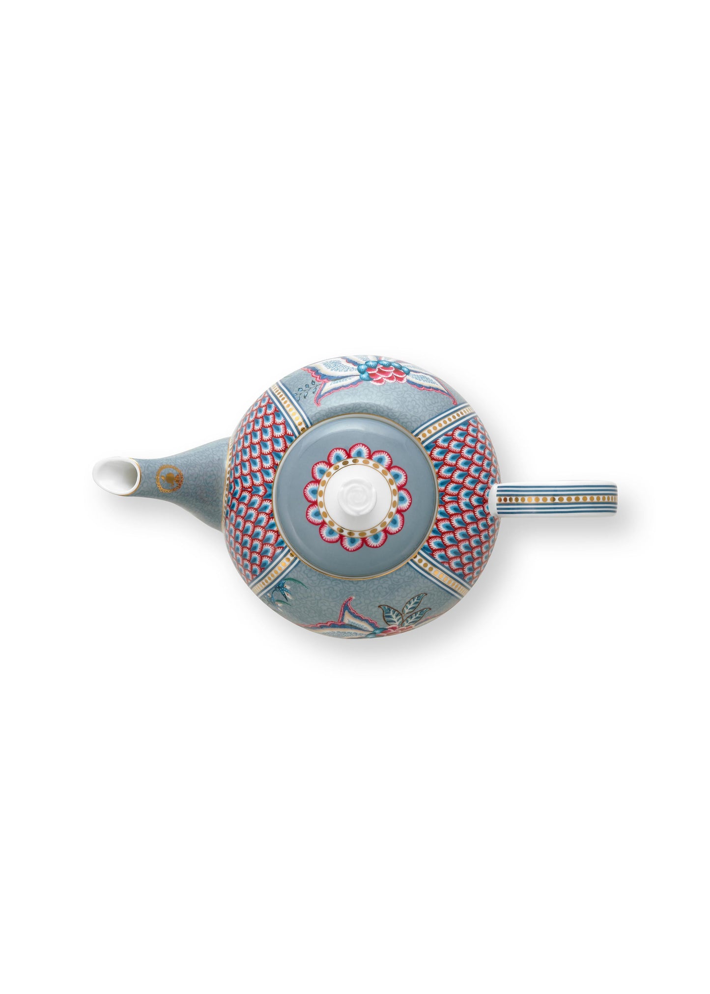 Tea Pot Large Flower Festival Light Blue 1.6ltr