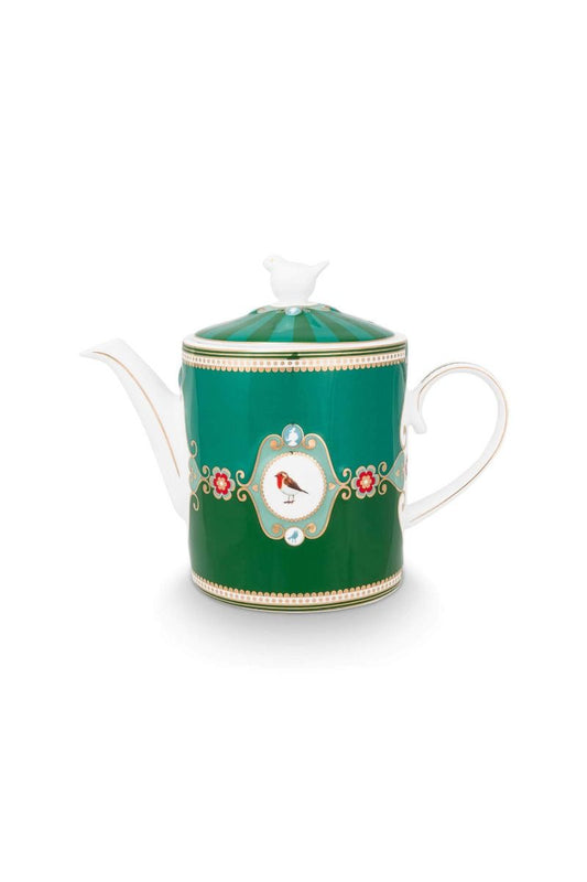 Teapot Love Birds Medallion Emerald-Green 1.3ltr