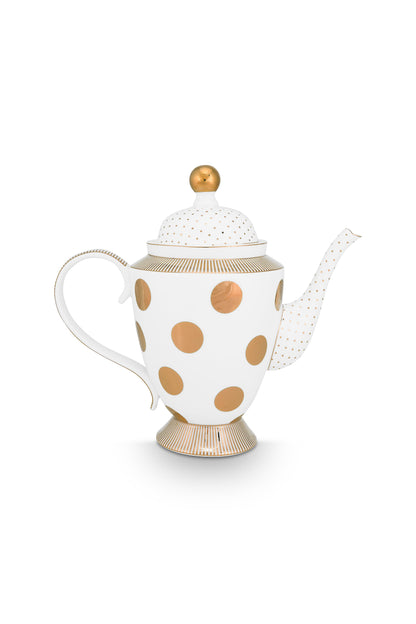 Teapot Dot Delight White-Gold 1.25ltr