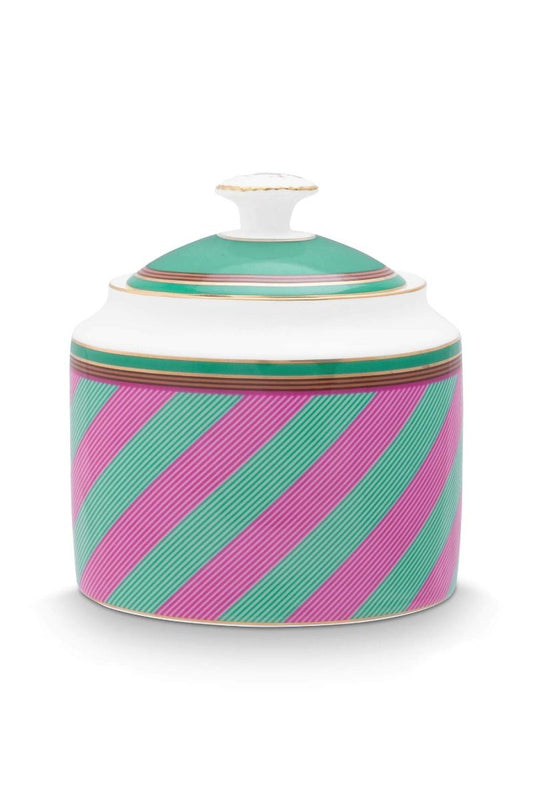 Sugar Bowl Pip Chique Stripes Pink-Green 550ml