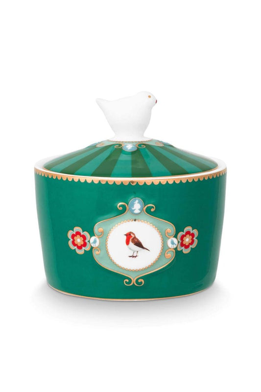 Sugar Bowl Love Birds Medallion Emerald-Green 300ml