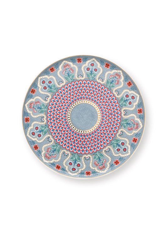 Mini Cake Tray Flower Festival Scallop Deco Light Blue 21cm