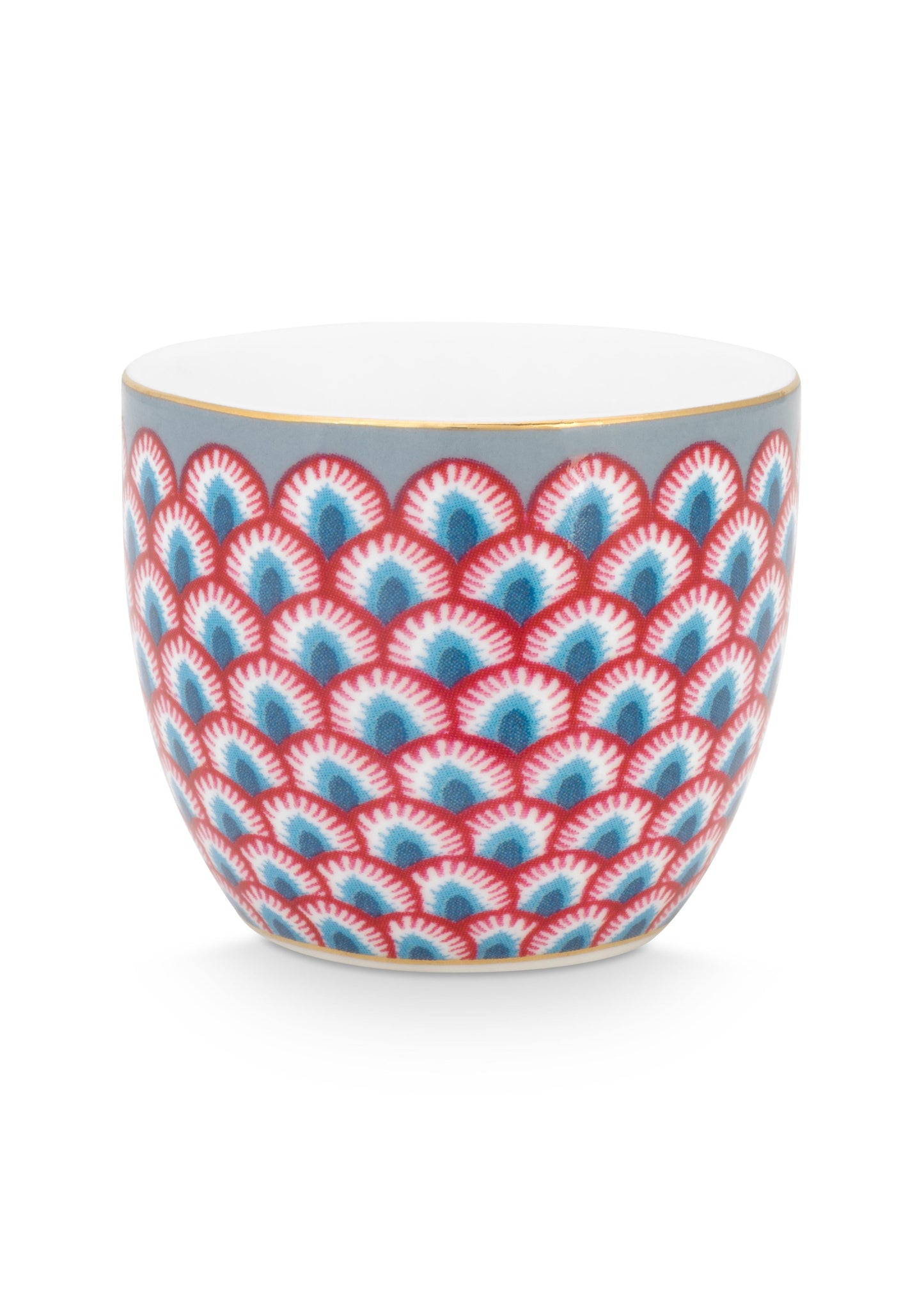 Egg Cup Flower Festival Scallop Red-Light Blue