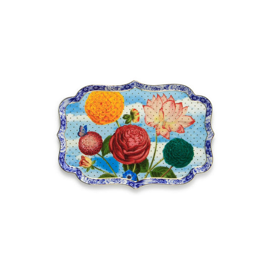 Metal Tray Royal Flowers 26x18cm