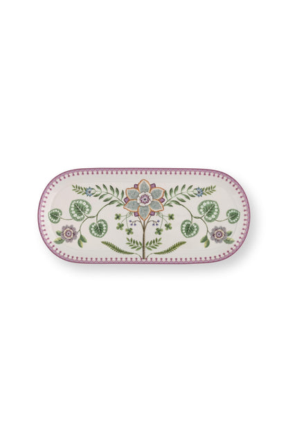 Serving Platter Lily & Lotus Off White 33.3x15.5cm