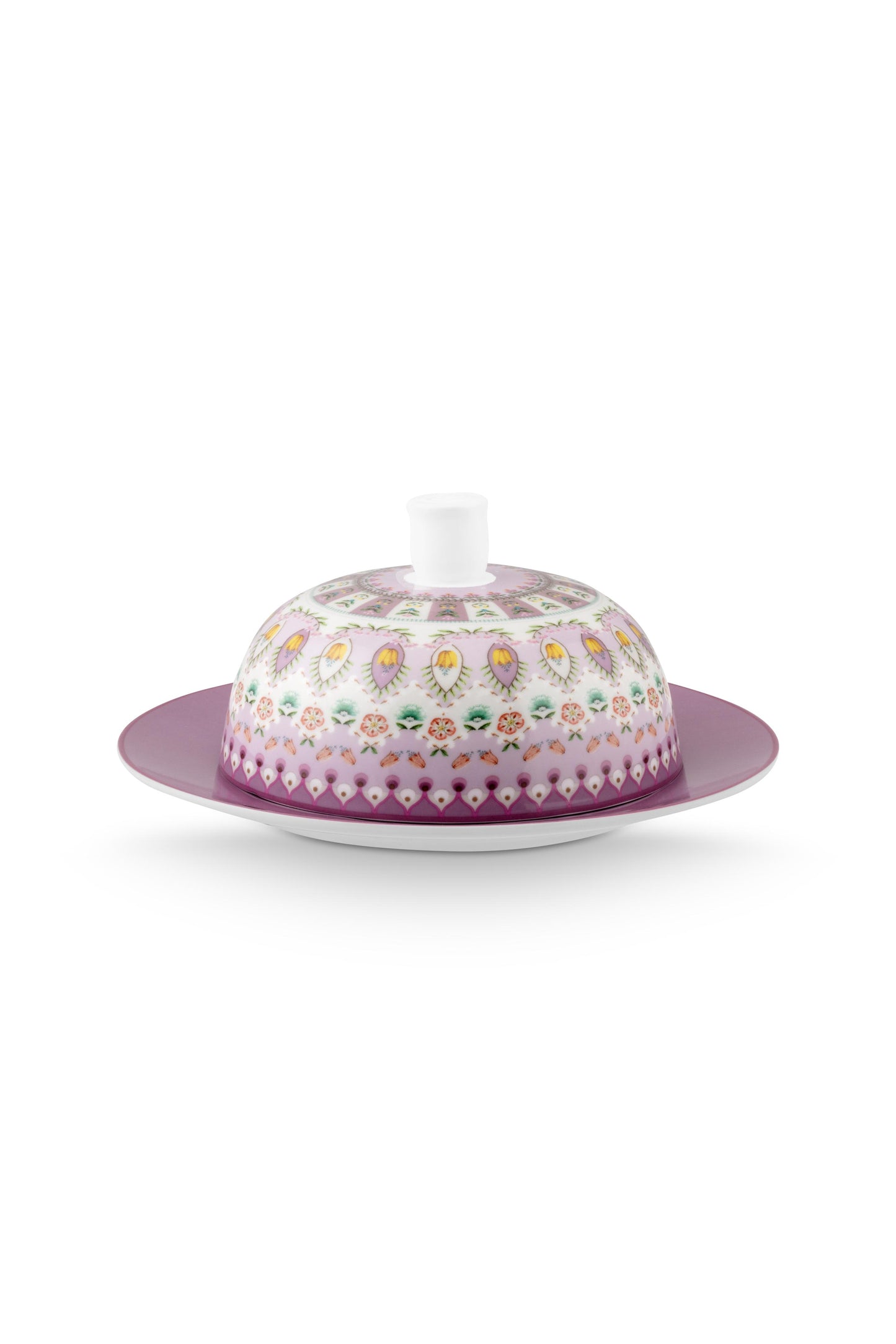 Butter Dish Round Lily & Lotus Moon Delight Multi 17x8cm