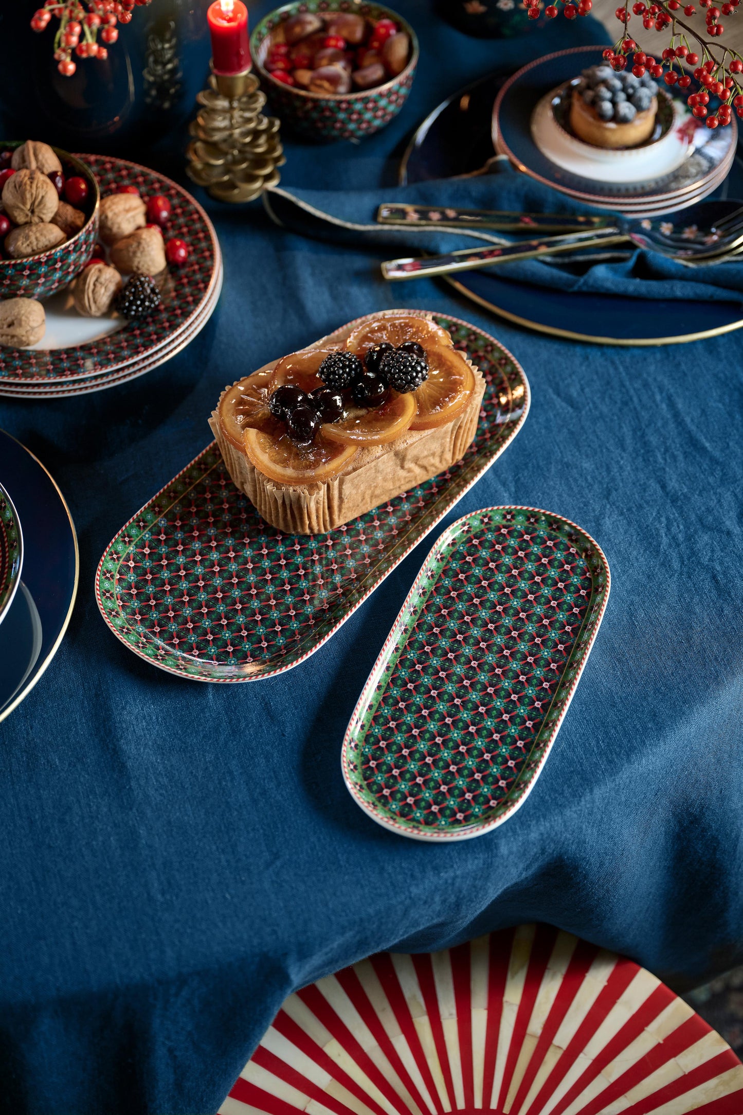 Sugar & Creamer Plate Clover Green 25x12cm