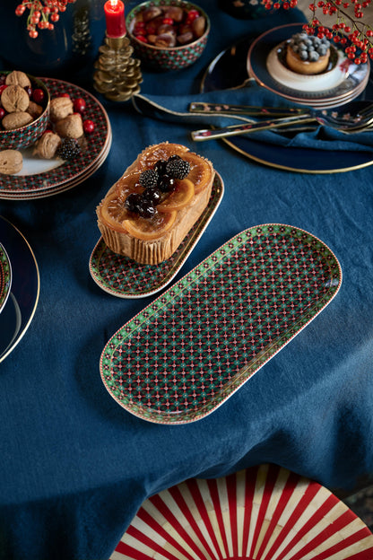 Small Platter Clover Green 33.3x15.5cm
