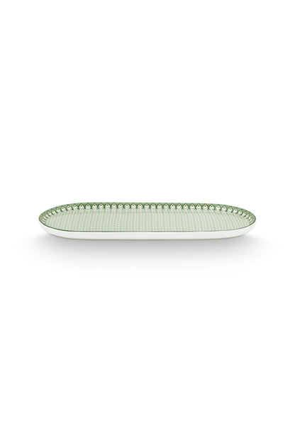 Plate Sugar and Creamer Lily & Lotus Tiles Light Green 25x12cm