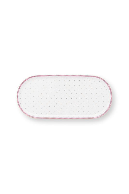 Plate Sugar & Creamer Jolie Dots Gold Pink 25x12cm