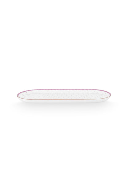 Plate Sugar & Creamer Jolie Dots Gold Pink 25x12cm