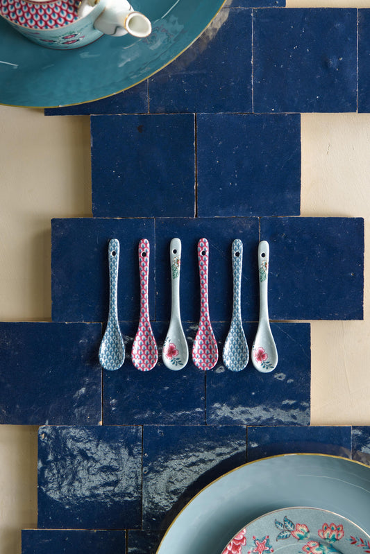 Giftset Teaspoons Oriental Flower Festival Blue 13cm