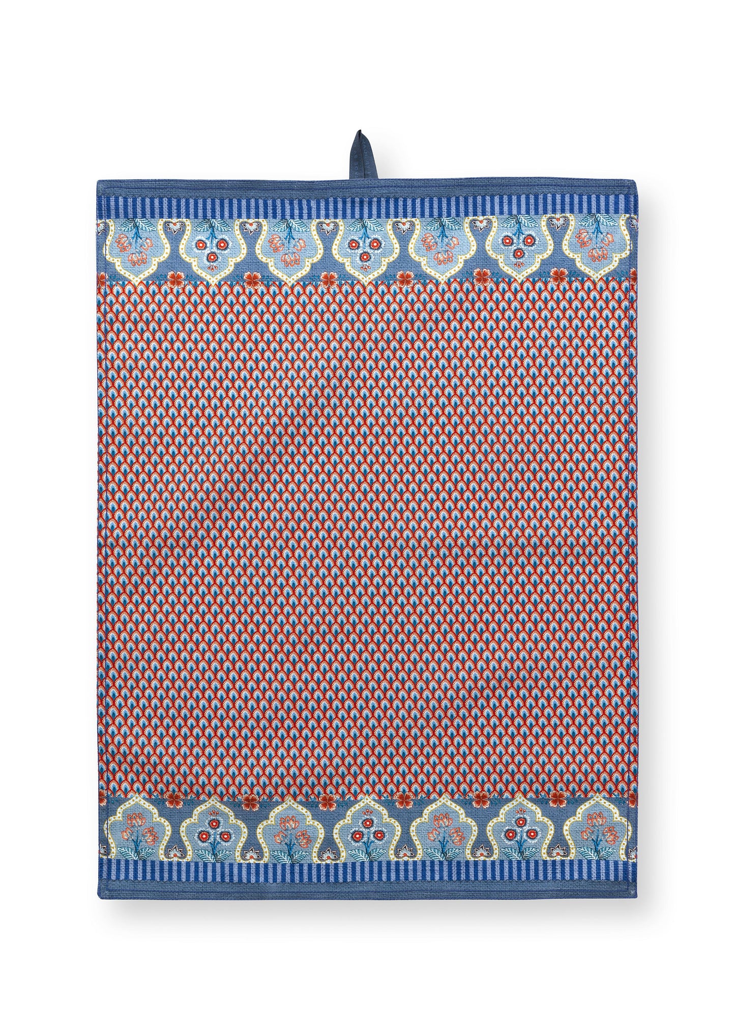 Tea Towel Flower Festival Blue-Red 50x70cm