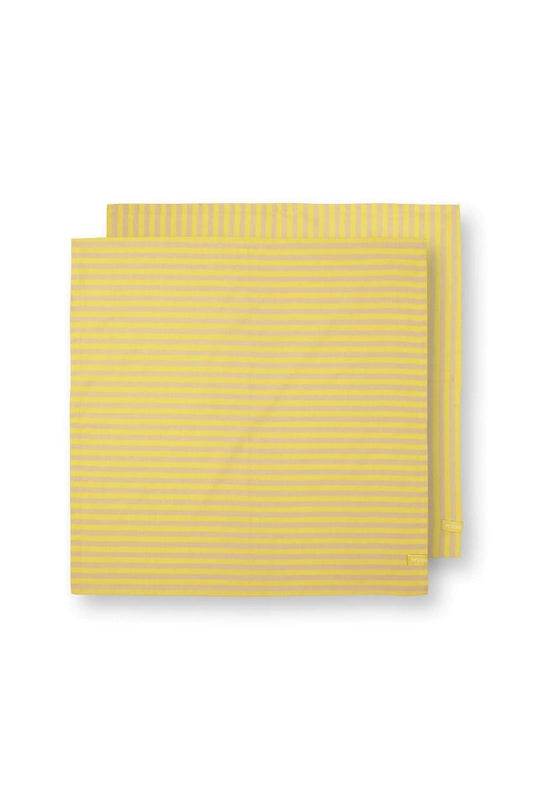 Set/2 Tea Towels Stripes Yellow 65x65cm