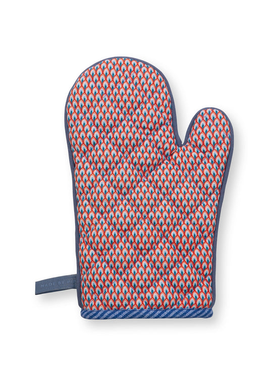 Oven Glove Flower Festival Blue 29x15cm