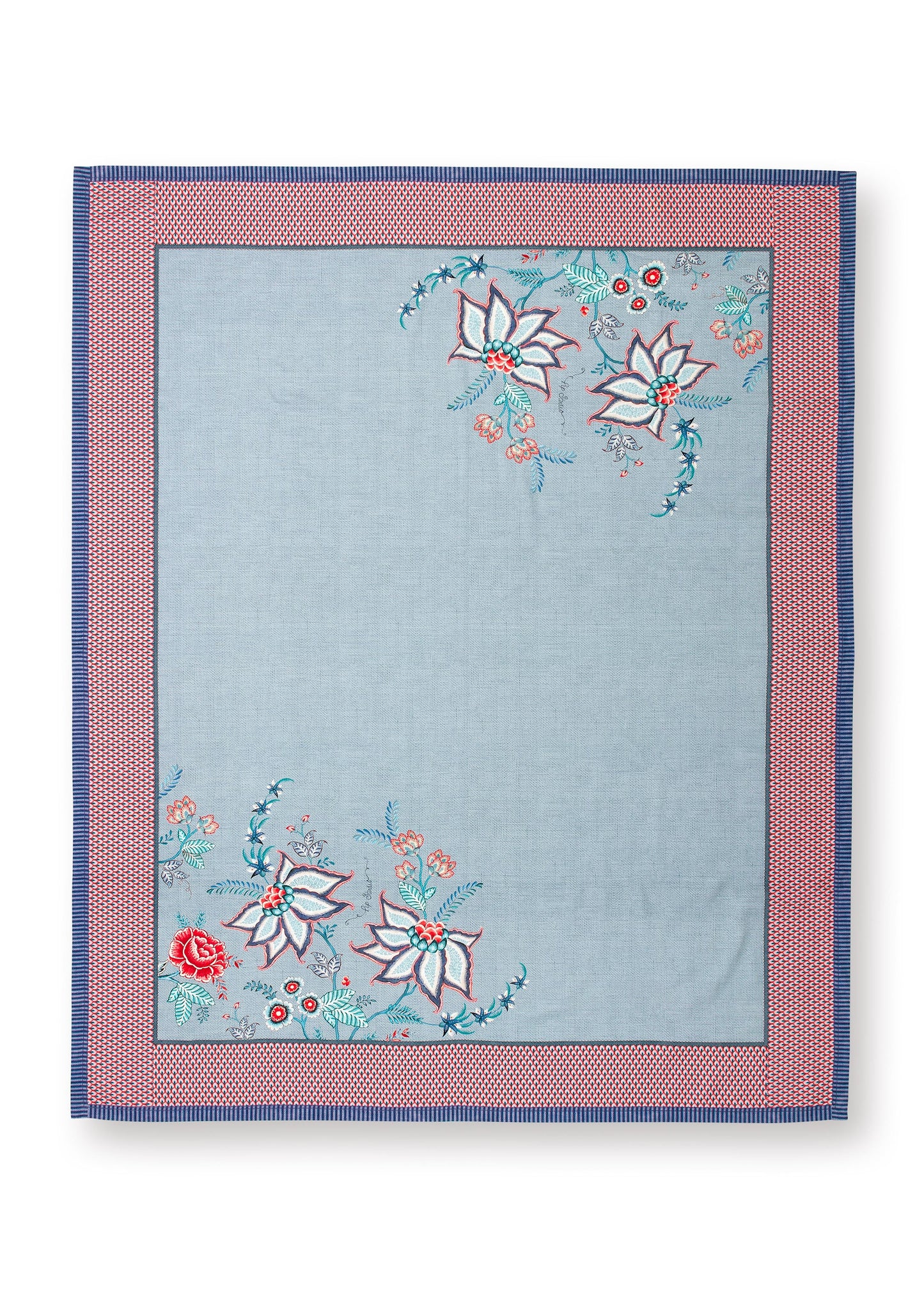 Table Cloth Flower Festival Blue 150x300cm