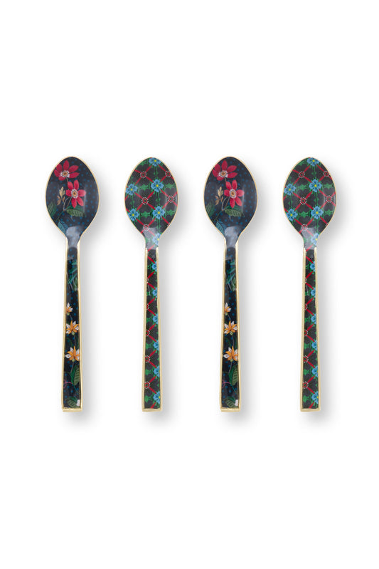 Gift Set of 4 Spoons Enamelled Berry Blues 14.5cm