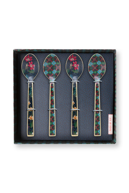 Gift Set of 4 Spoons Enamelled Berry Blues 14.5cm