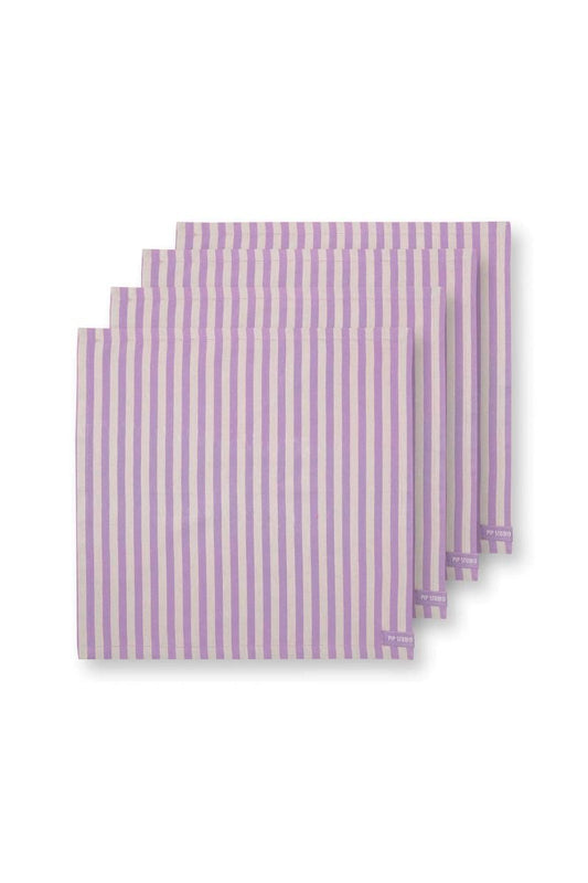 Set/4 Napkins Stripes Lilac 40x40cm