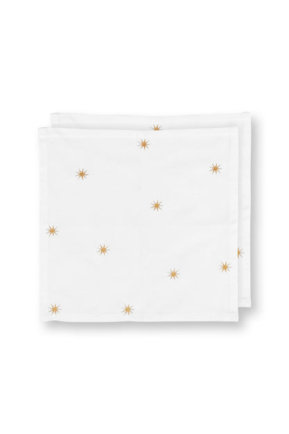 Set/2 Napkin Embroidery Stars Gold 40x40cm