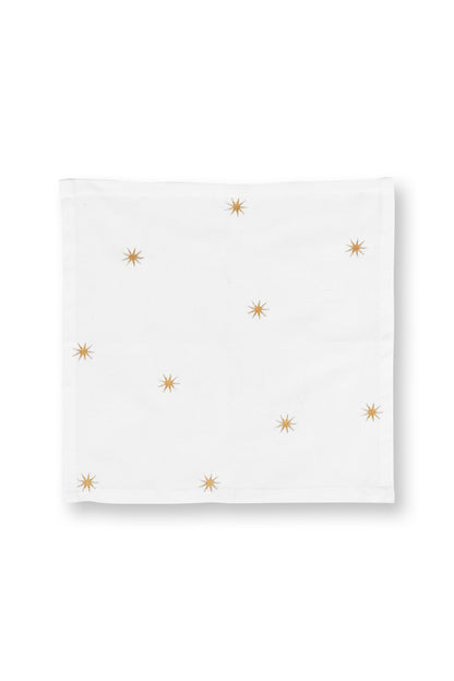 Set/2 Napkin Embroidery Stars Gold 40x40cm