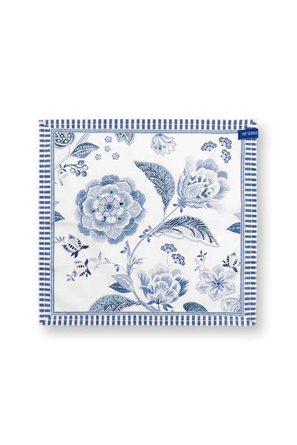 Set/4 Napkins Royal Regal Flower Blue 40x40cm