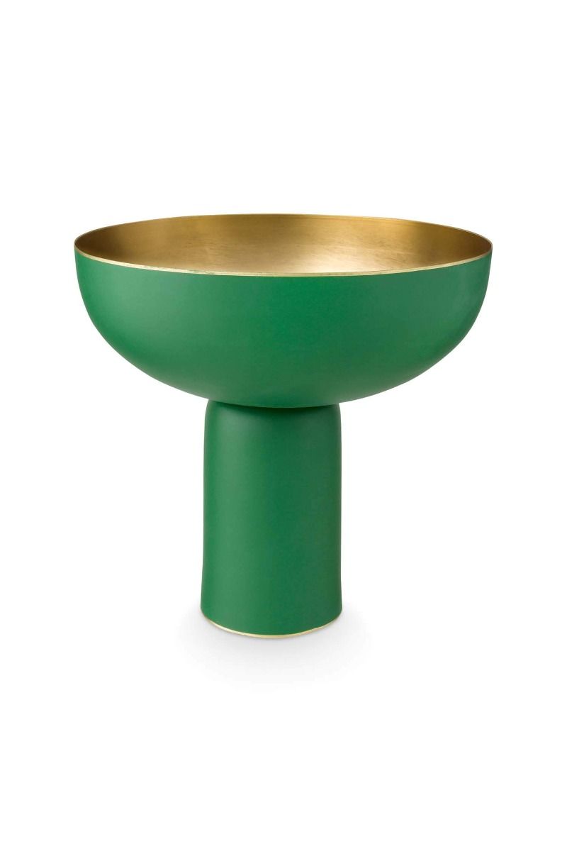 High Tray Metal Matte Green 24x23cm