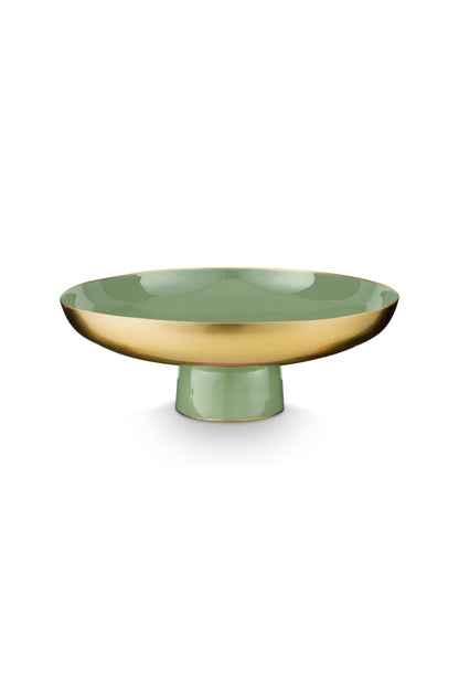 Low Tray Metal Mid Green 35x12.5cm