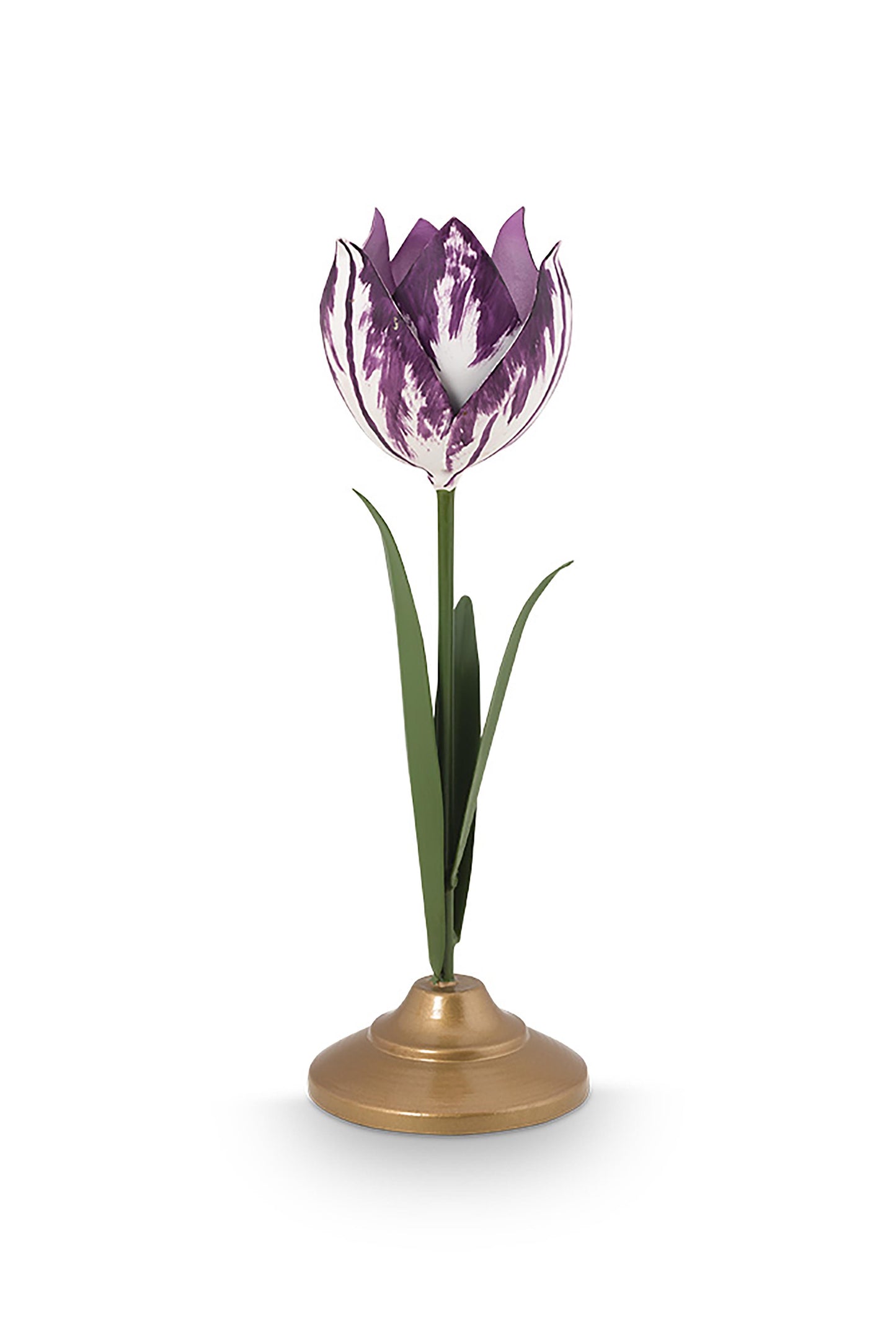 Gift Set of 2 Tulip Candle Holders Metal Lilac